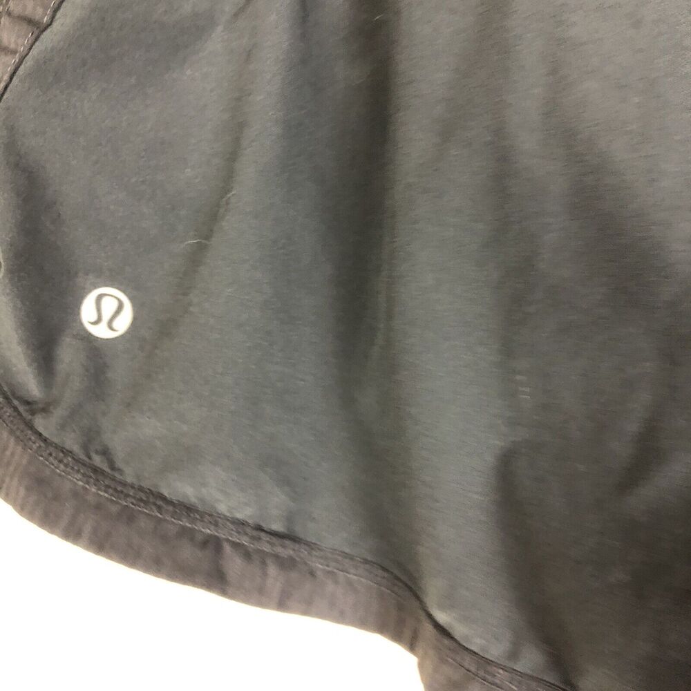 LULULEMON Gray with Pink Waistband Running Shorts Drawstring Low Rise Size 6 - Picture 5 of 5